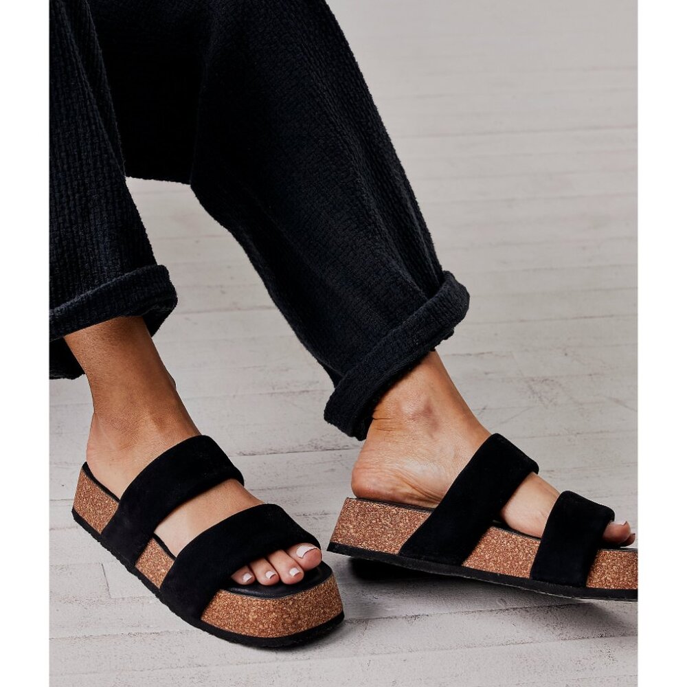 Free People Fairmount Flared Sandals - Black